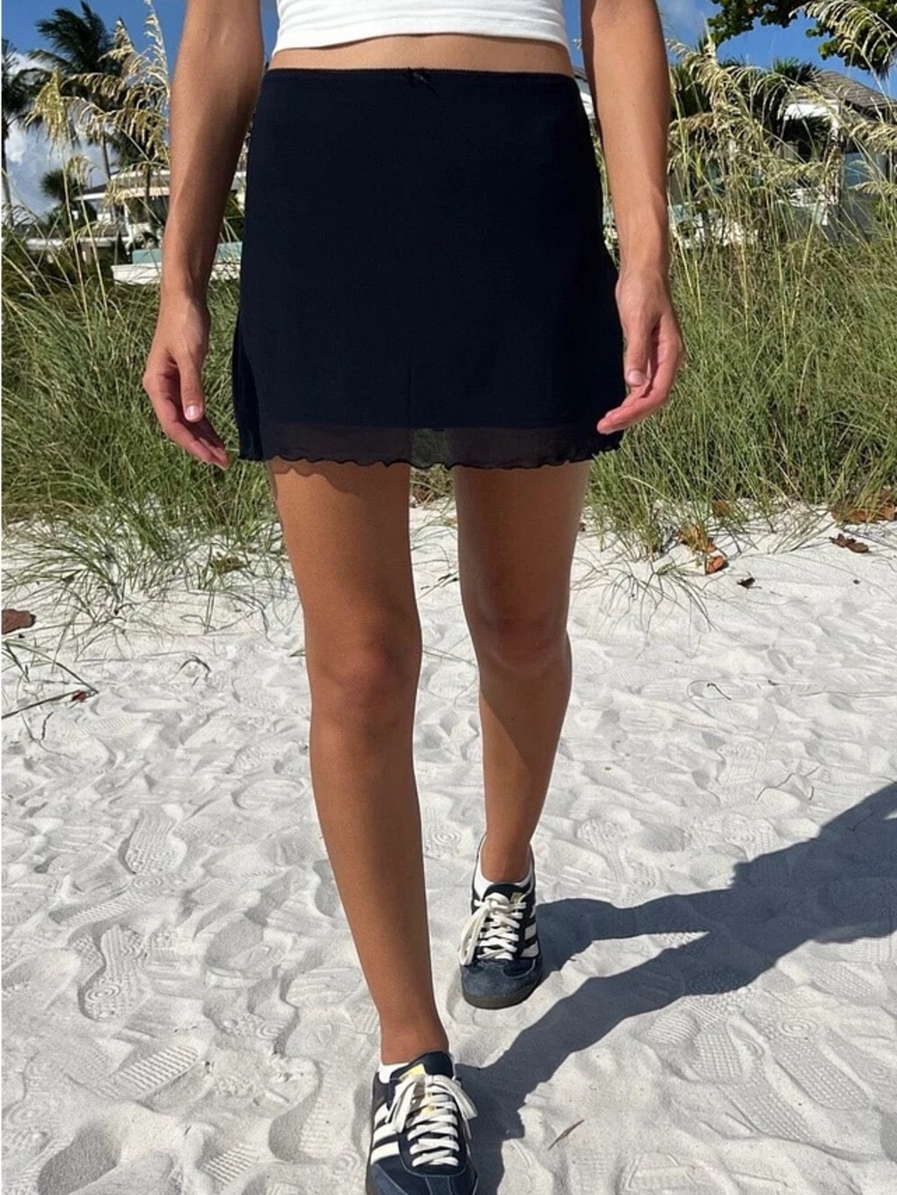 Brandy Melville Ciara Navy Mesh Mini Skirt One Size Y2K Coquette